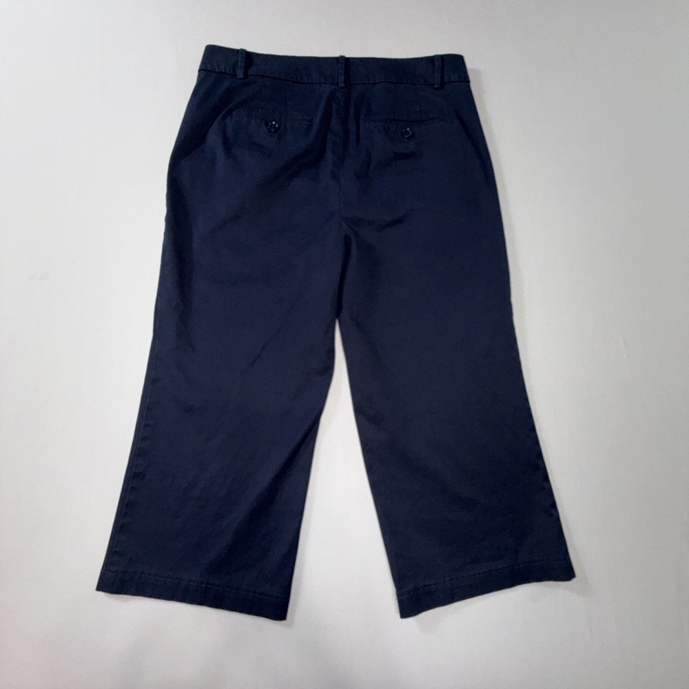 Talbots Chelsea Blue Chino Capri Pants Size 12 Navy Blue 34X20 Cotton Straight - Picture 5 of 5